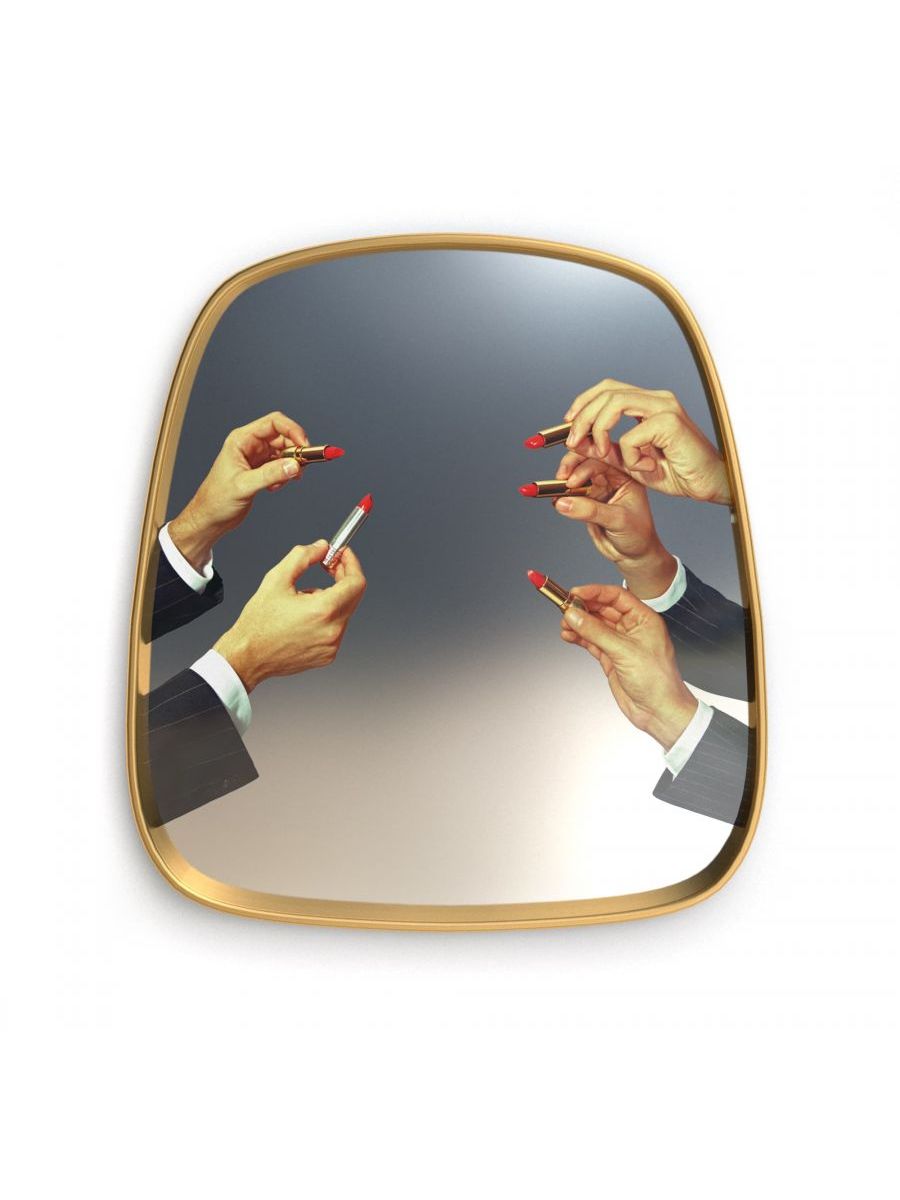 Specchio Con Cornice Legno Toiletpaper - Lipsticks Seletti