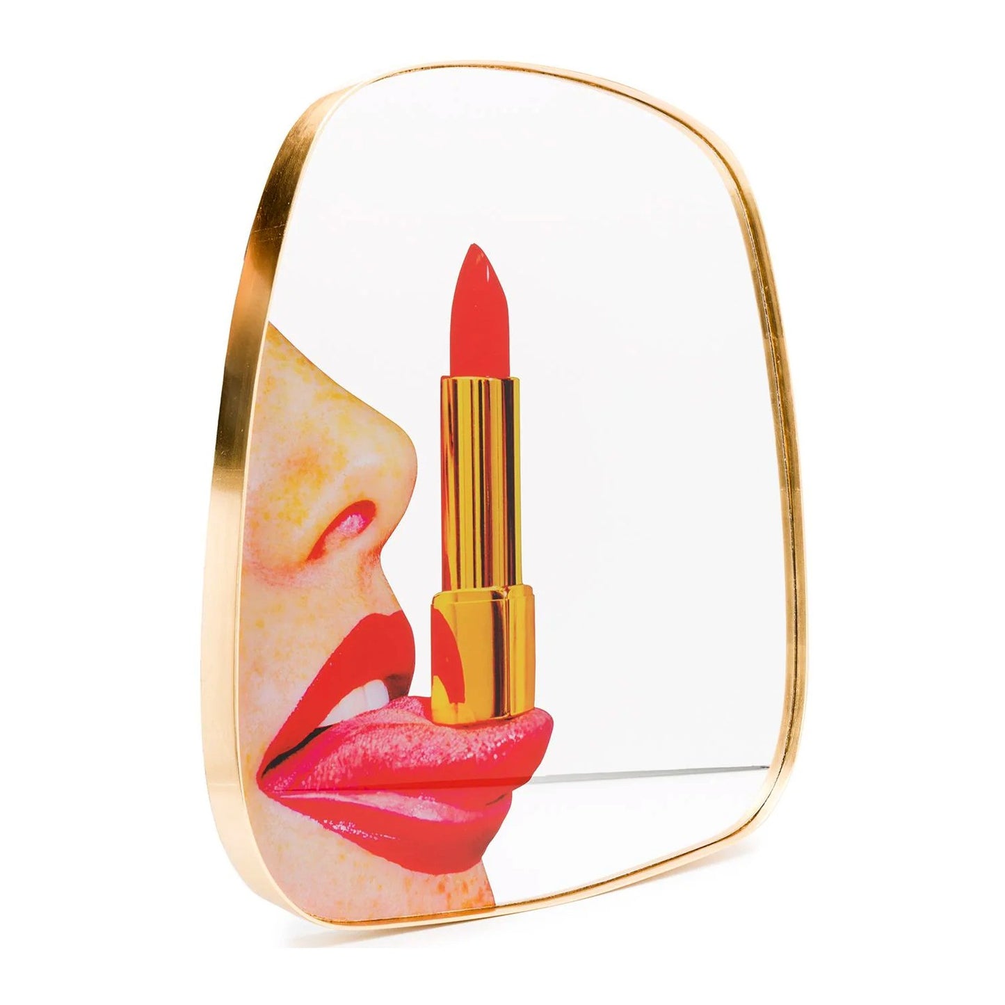 Specchio Con Cornice Legno Toiletpaper - Tongue Seletti