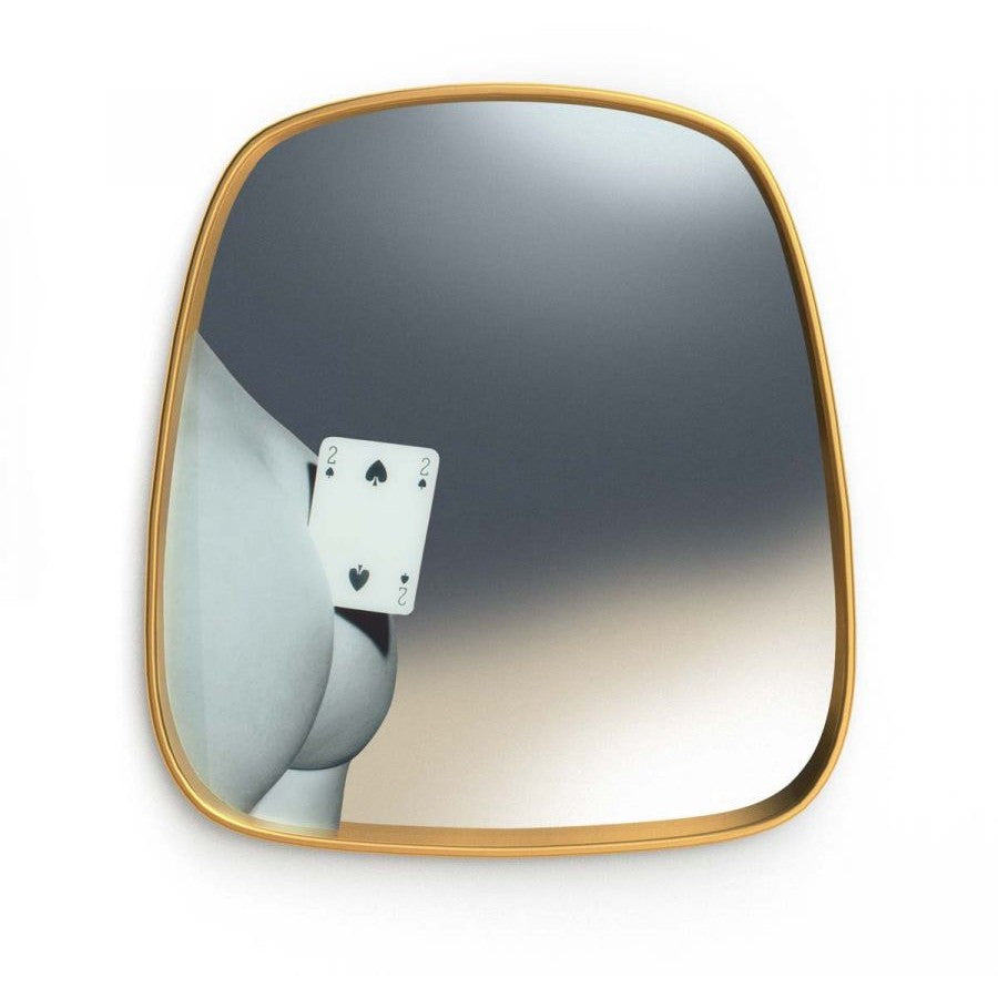 Specchio Con Cornice Legno Toiletpaper - Two Of Spades