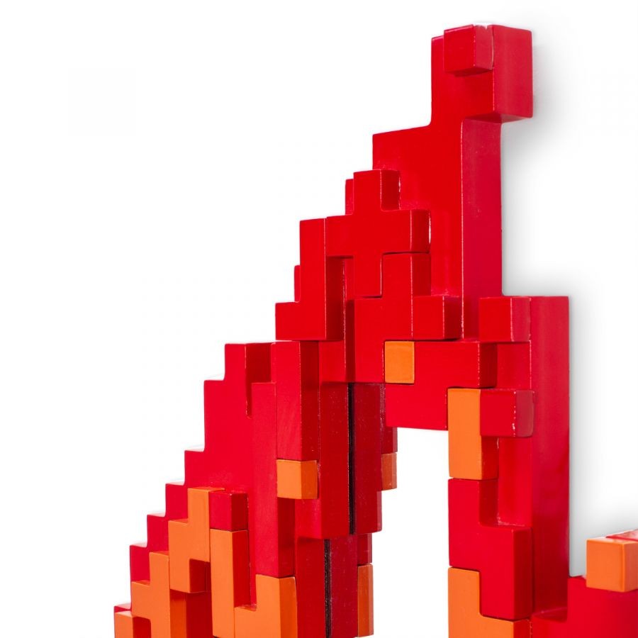 Specchio Pixel Mirror Con Cornice In Mdf - Flame