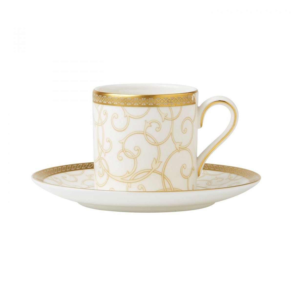 12 Tazze Caffe Con Piattino Celestial Gold