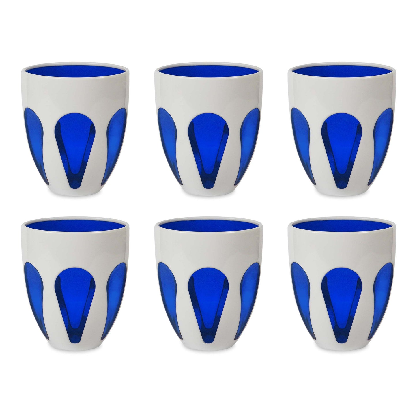 Aqua Bi-Color 6 Bicchiere Acqua Bianco E Blu