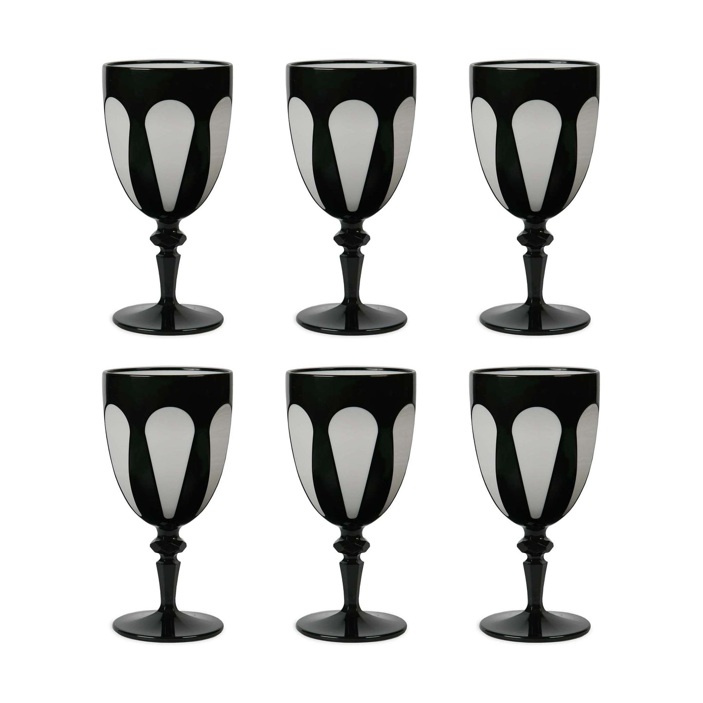 6 Bicchieri Vino Nero E Bianco