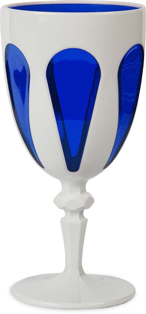 6 Bicchieri Vino Bianco E Blu