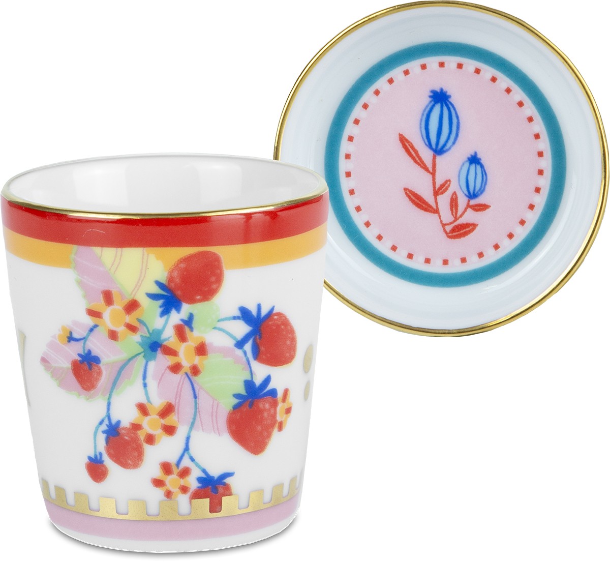 Espresso Con Piattino/Coperchio Fiore