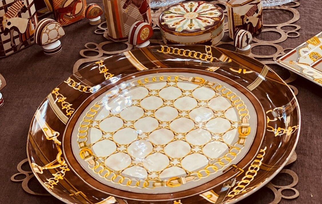 Vassoio Tondo Diam. 40 Cm - Horses Baci Milano