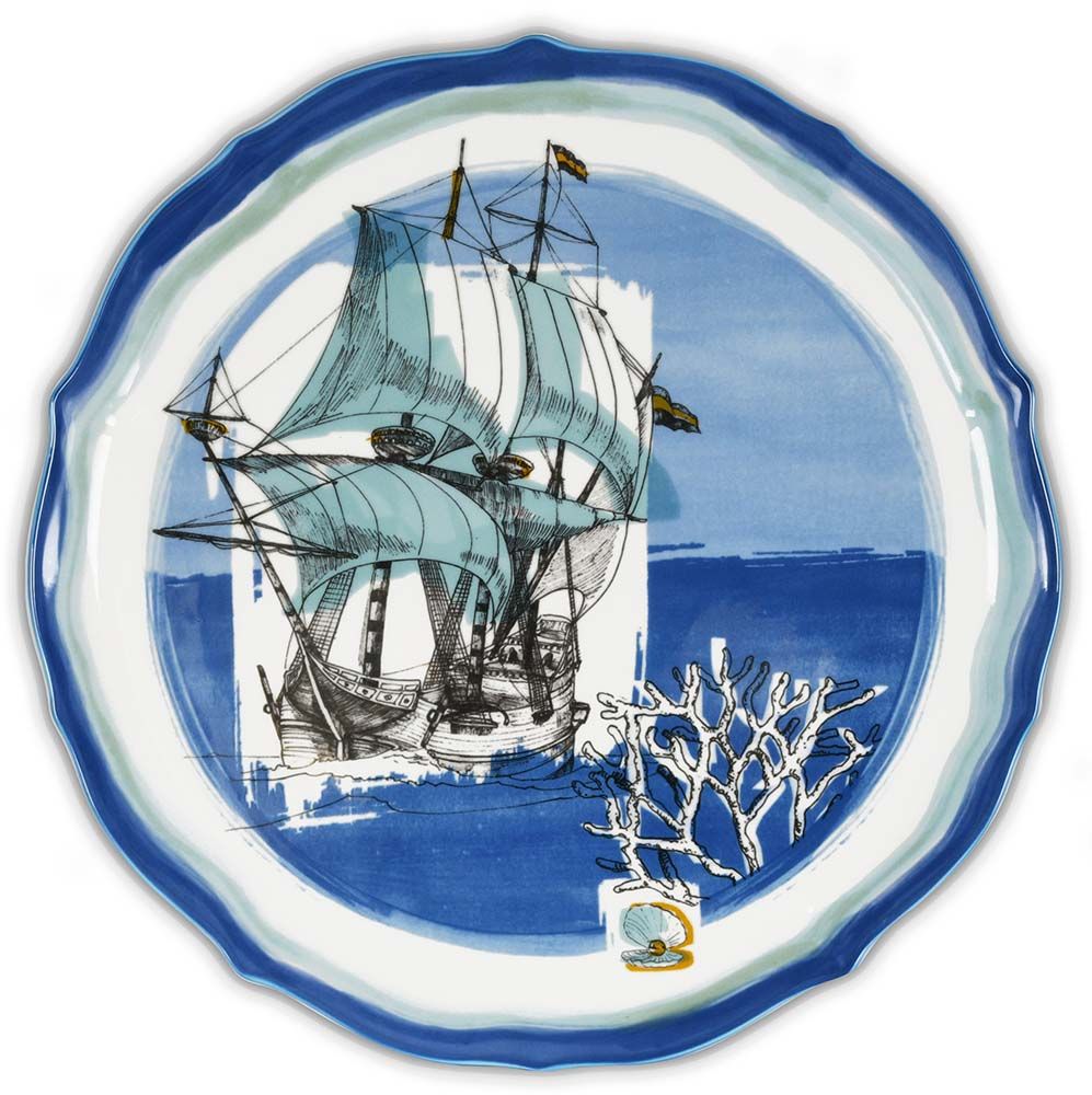 Piatto Torta Porcellana - Coastal Baci Milano