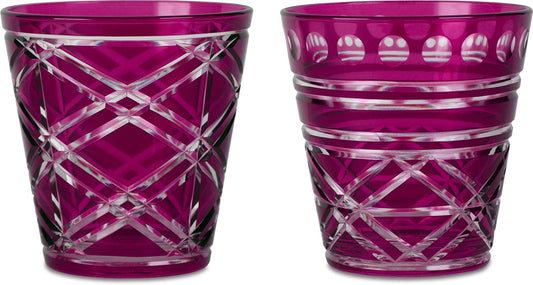 Set 2 Tumbler Vetro Intagliati - Malva Baci Milano
