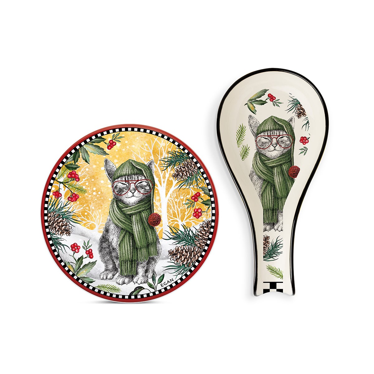 Set S/Pentola E P/Mestolo Natale Gatto 2024