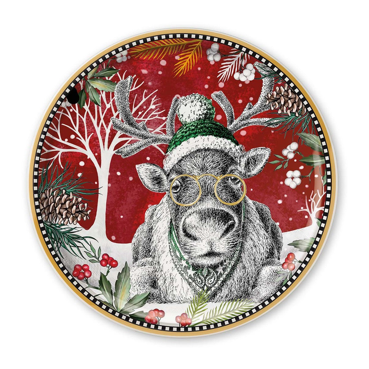 Piatto Panettone Natale Renna 2024 D.31