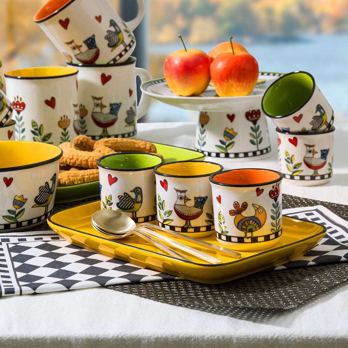 Set 2 Bicchierini Cocorico` Giallo Ml 80