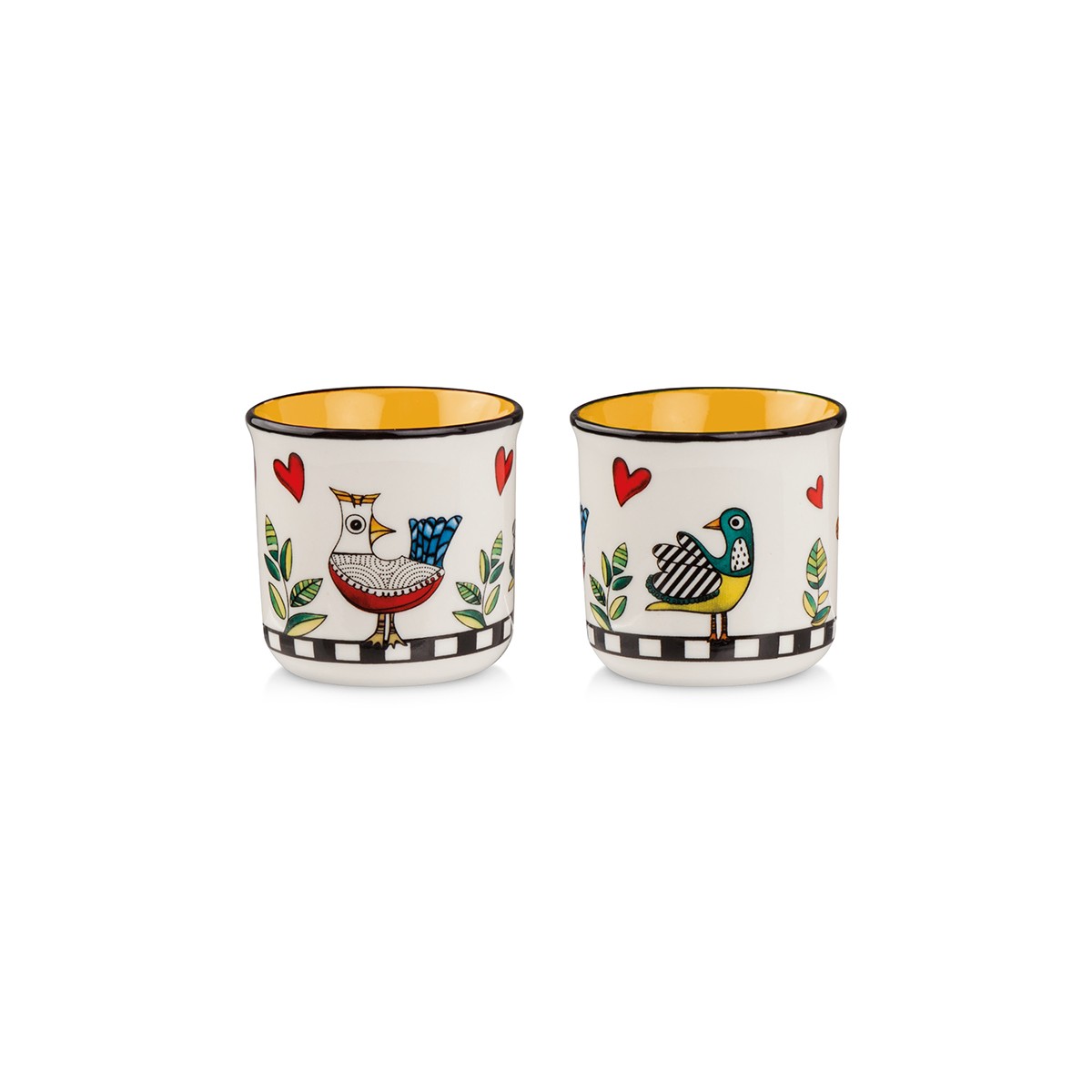 Set 2 Bicchierini Cocorico` Giallo Ml 80