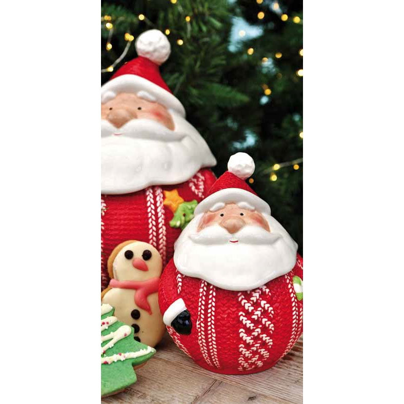Barattolo Babbo Natale In Ceramica Medio