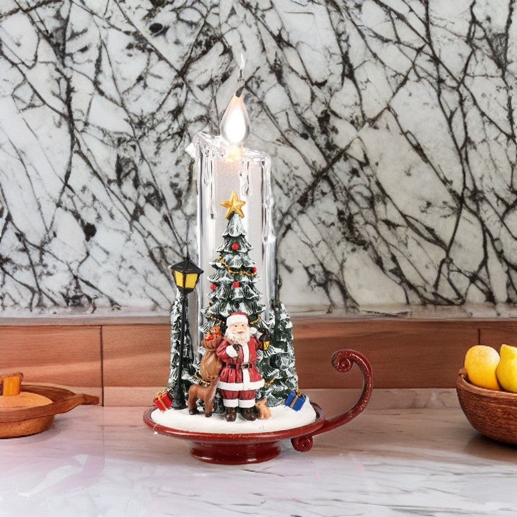 Candle Santa With Light Acryl Multicolor-B/O-Led