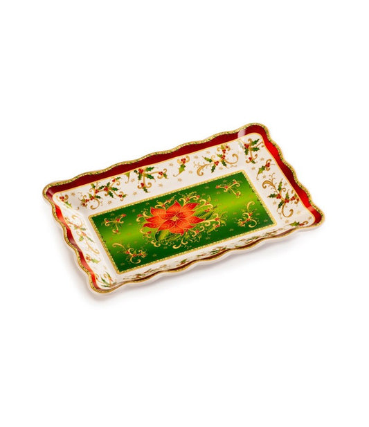 Vassoio Rettangolare Cm 32X21 Stella Di Natale Lamart Lamart