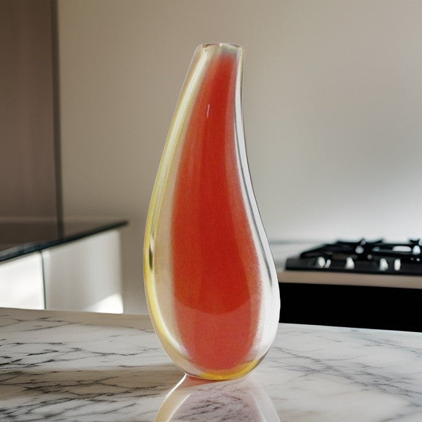 Vaso In Cristallo Arancio/Rosso Vega