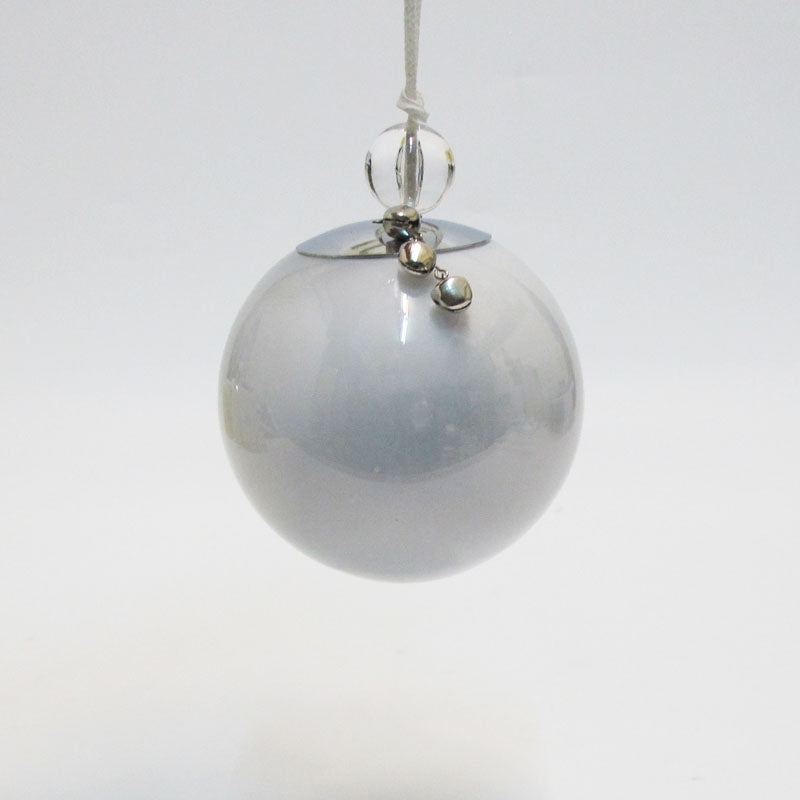 L`Oca Nera - Sfera Natale In Vetro Bianca Ghiaccio Piccola L'oca Nera