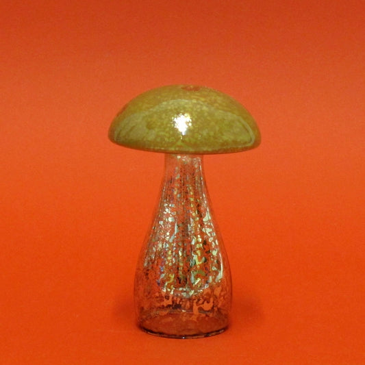 L`Oca Nera - Fungo Piccolo Ambra In Vetro Cm 13 H