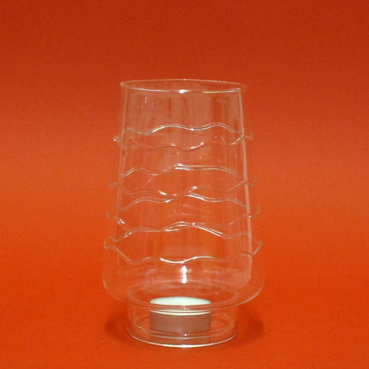 L`Oca Nera - Portacandele In Vetro Onda Cm 16 H