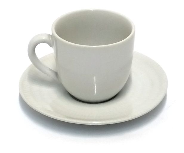 White Rice Sei Tazze Caffe Con Piattino