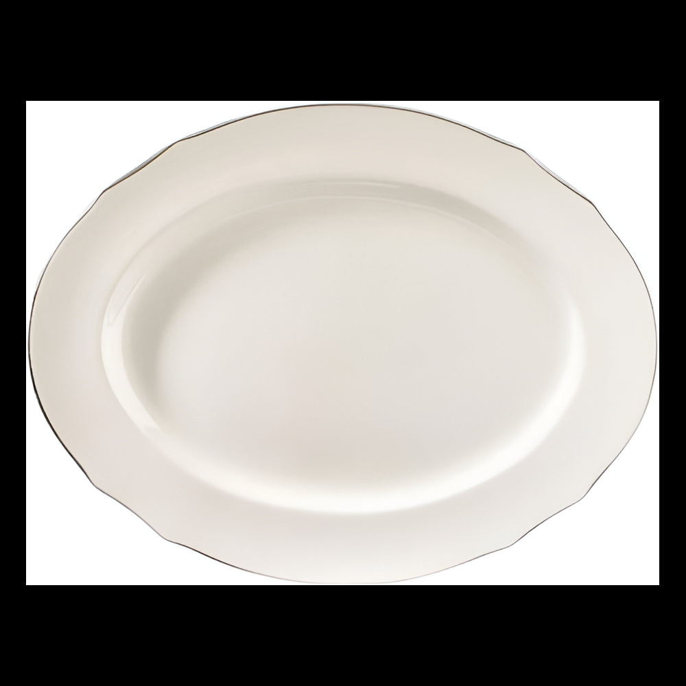 Vassoio Ovale Duchessa Bordo Platino Cm 39