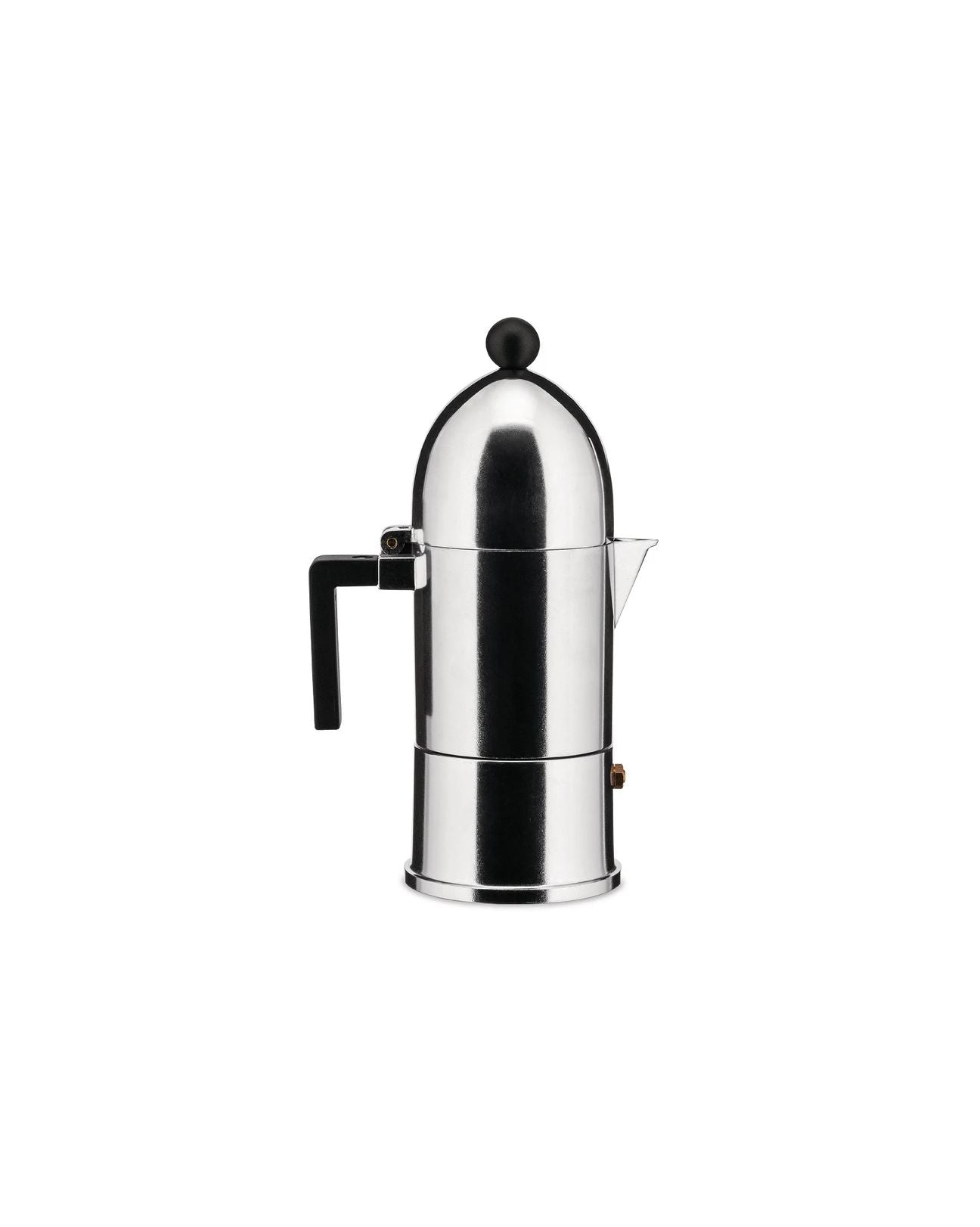 Caffettiera espresso in fusione di alluminio. Manico e pomolo in resina termoplastica, nero. 6 tazze.