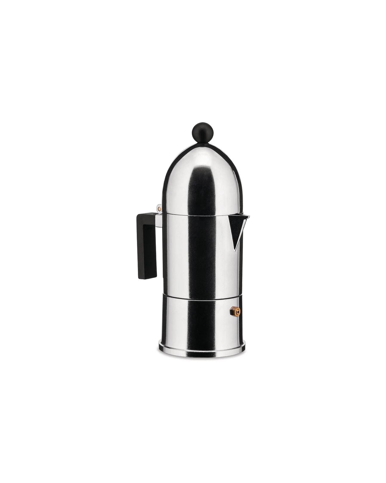 Caffettiera espresso in fusione di alluminio. Manico e pomolo in resina termoplastica, nero. 6 tazze.