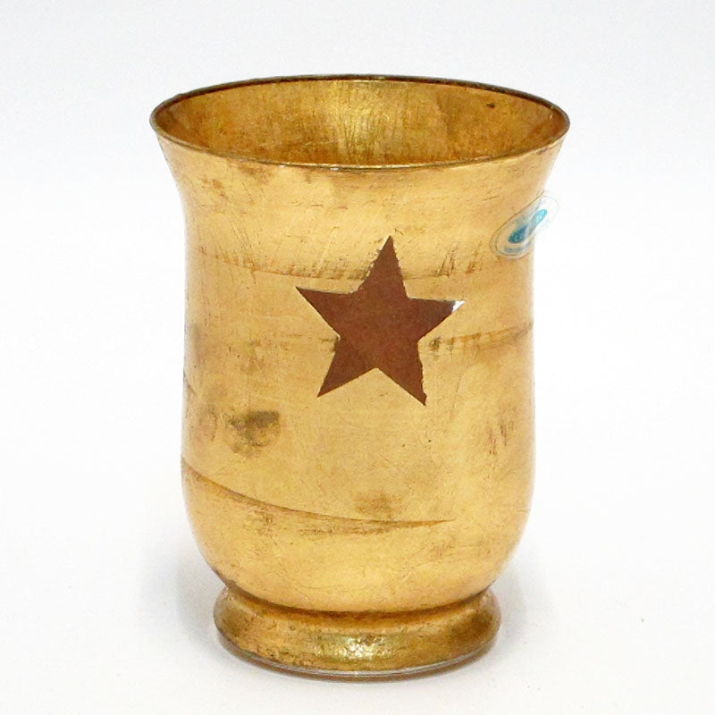 Portacandela Oro In Vetro Cm 14 D 11