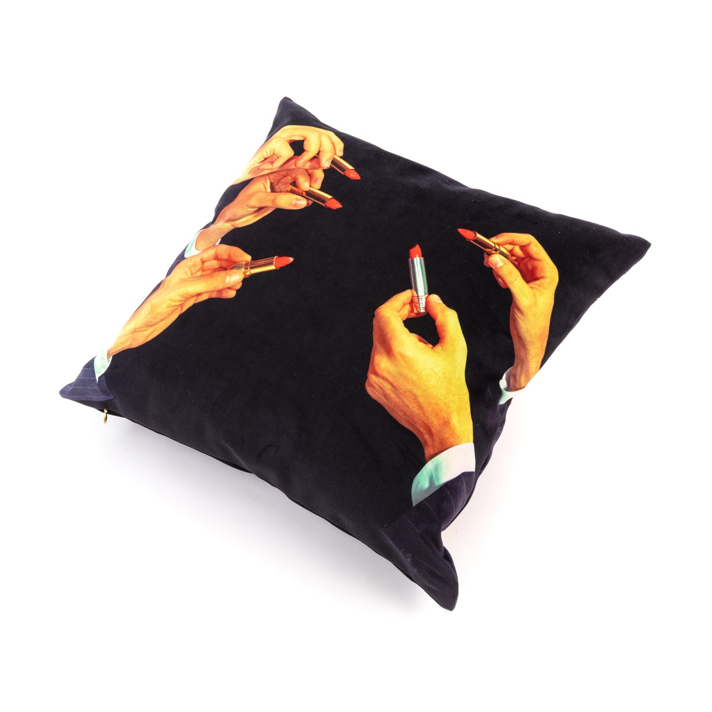 Cuscino In Poliestere-Imbott.Piuma Toiletpaper Lipsticks Black Seletti