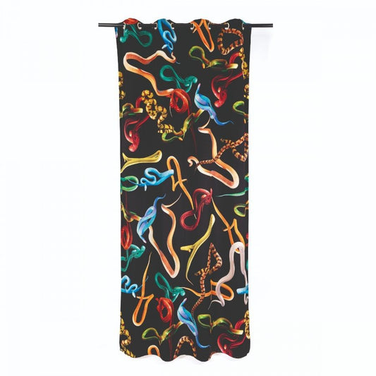 Tenda In Poliestere “Toiletpaper” Left/Right - Snakes Black Seletti
