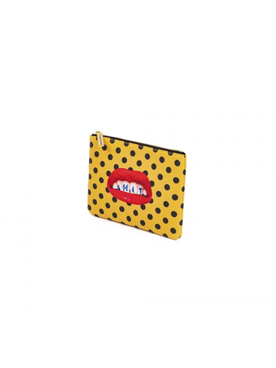 Busta Cosmesi In Pu Stampato Toiletpaper Cm. 21X15,5 - Shit Seletti