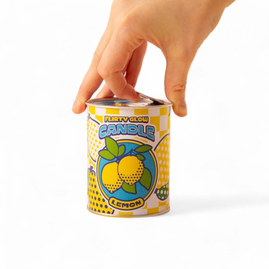 Candela Flirty Glow In Cera E Latta Ø 7,5 H. 9,7 Cm - Lemon