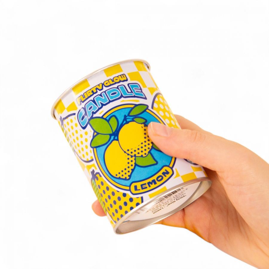 Candela Flirty Glow In Cera E Latta Ø 7,5 H. 9,7 Cm - Lemon