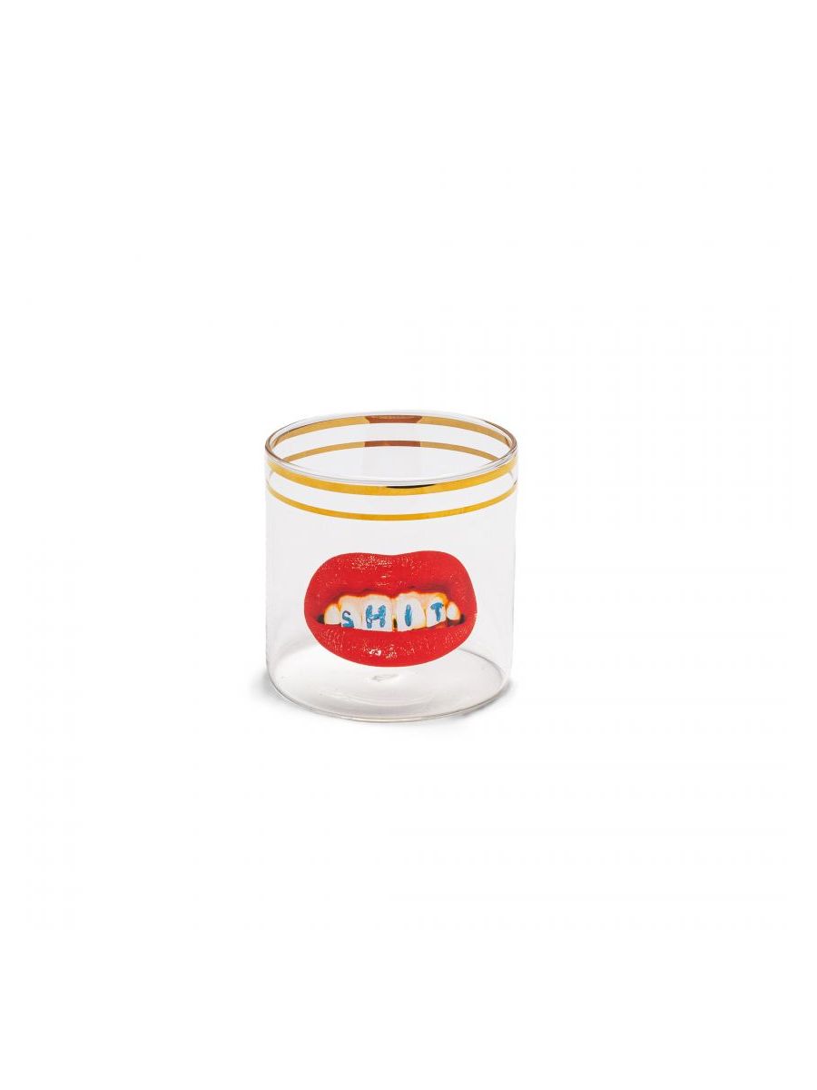 Bicchiere In Vetro Toiletpaper Loves Seletti Ø Cm.8 H.8,-Shit