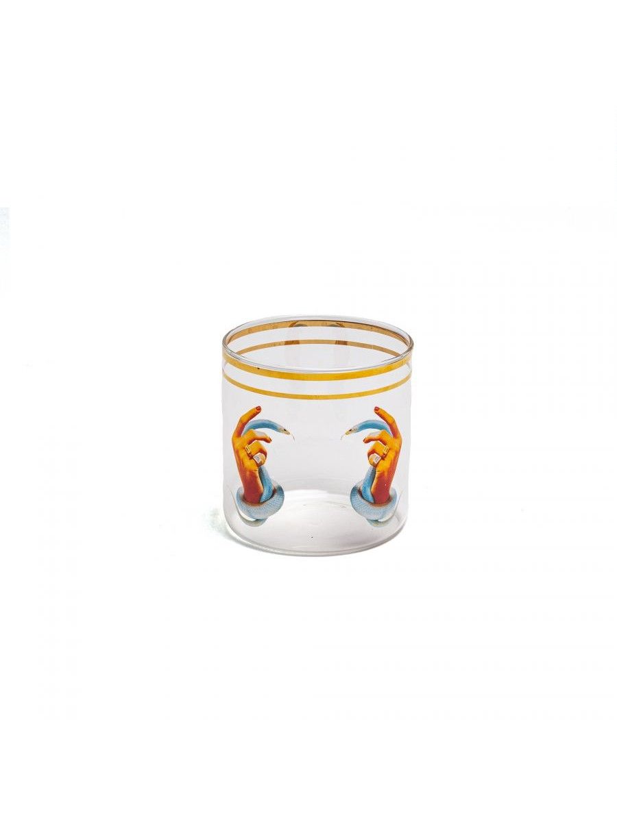 Bicchiere Vetro Toiletpaper Loves Seletti Øcm.8H.8,5-Hands With Snakes