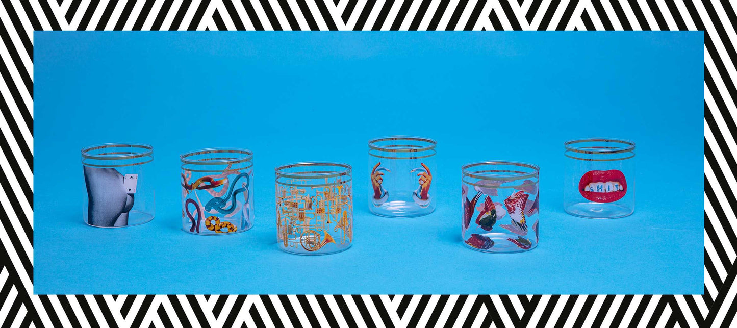 Bicchiere In Vetro Toiletpaper Loves Seletti Ø Cm.8 H.8,5-Snakes