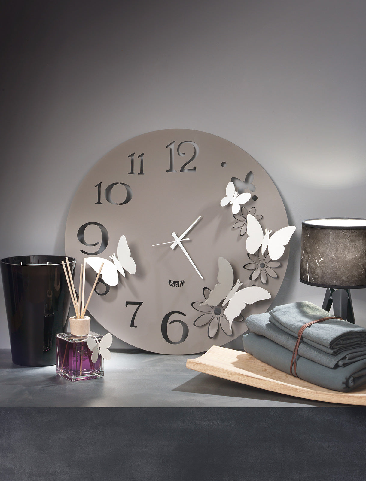 Orologio da parete particolare Butterfly Flowers piccolo Arti E Mestieri