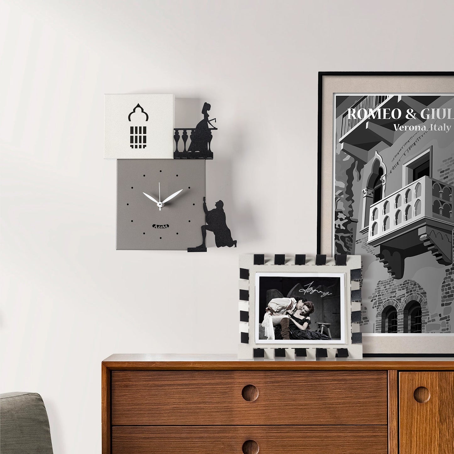 Orologio da parete di design Romeo e Giulietta Arti E Mestieri