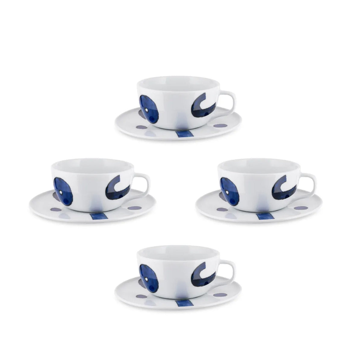 Set 4 Tazze Te e Piattini Yunokiware