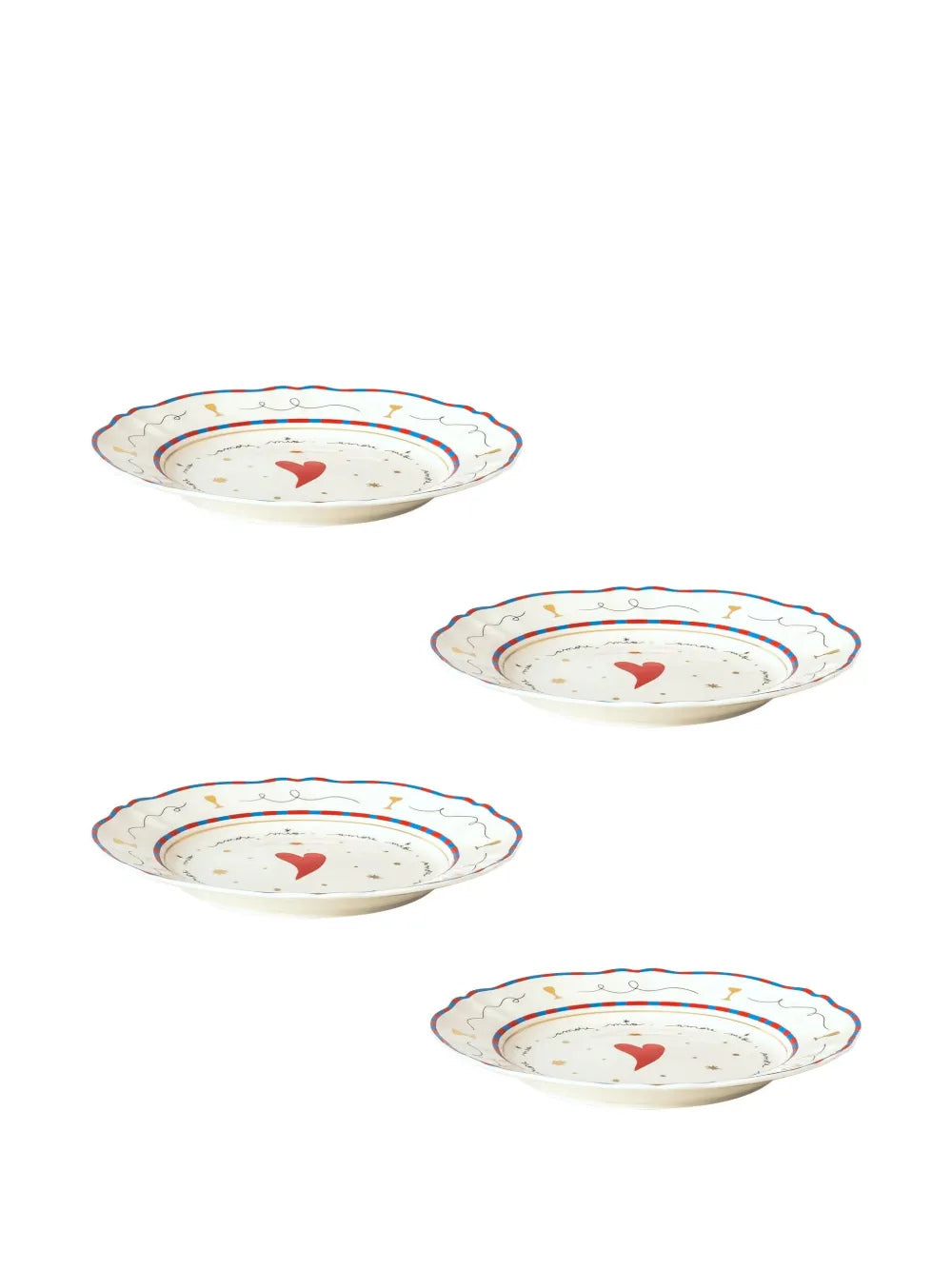 Set 4 piatti piani Cuore