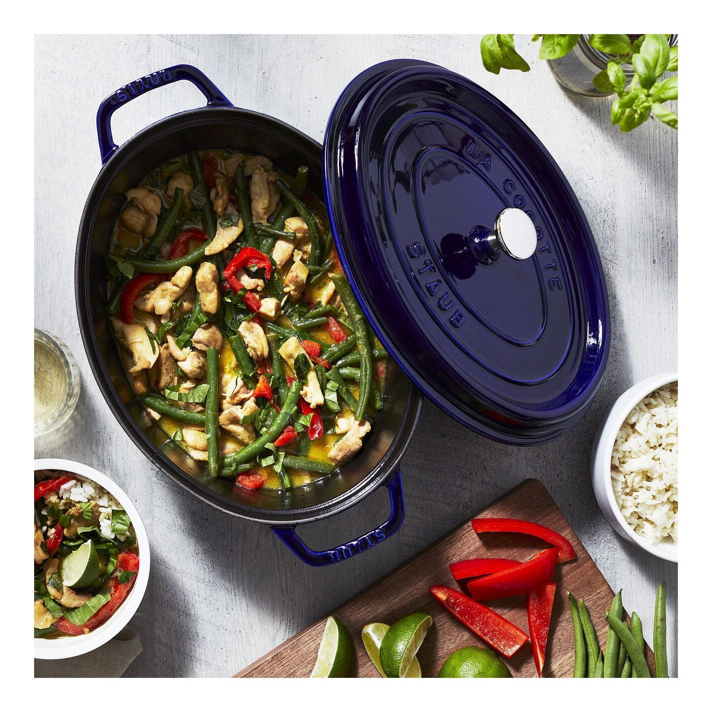 Cocotte ovale blu 31cm