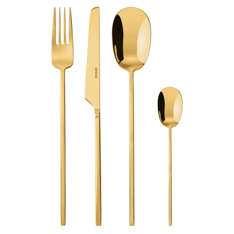 Servizio Tavola 24 Posate Mirror Gold