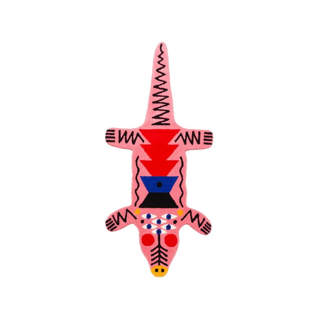 Tappeto Oggian Crocopink Medium Qeeboo