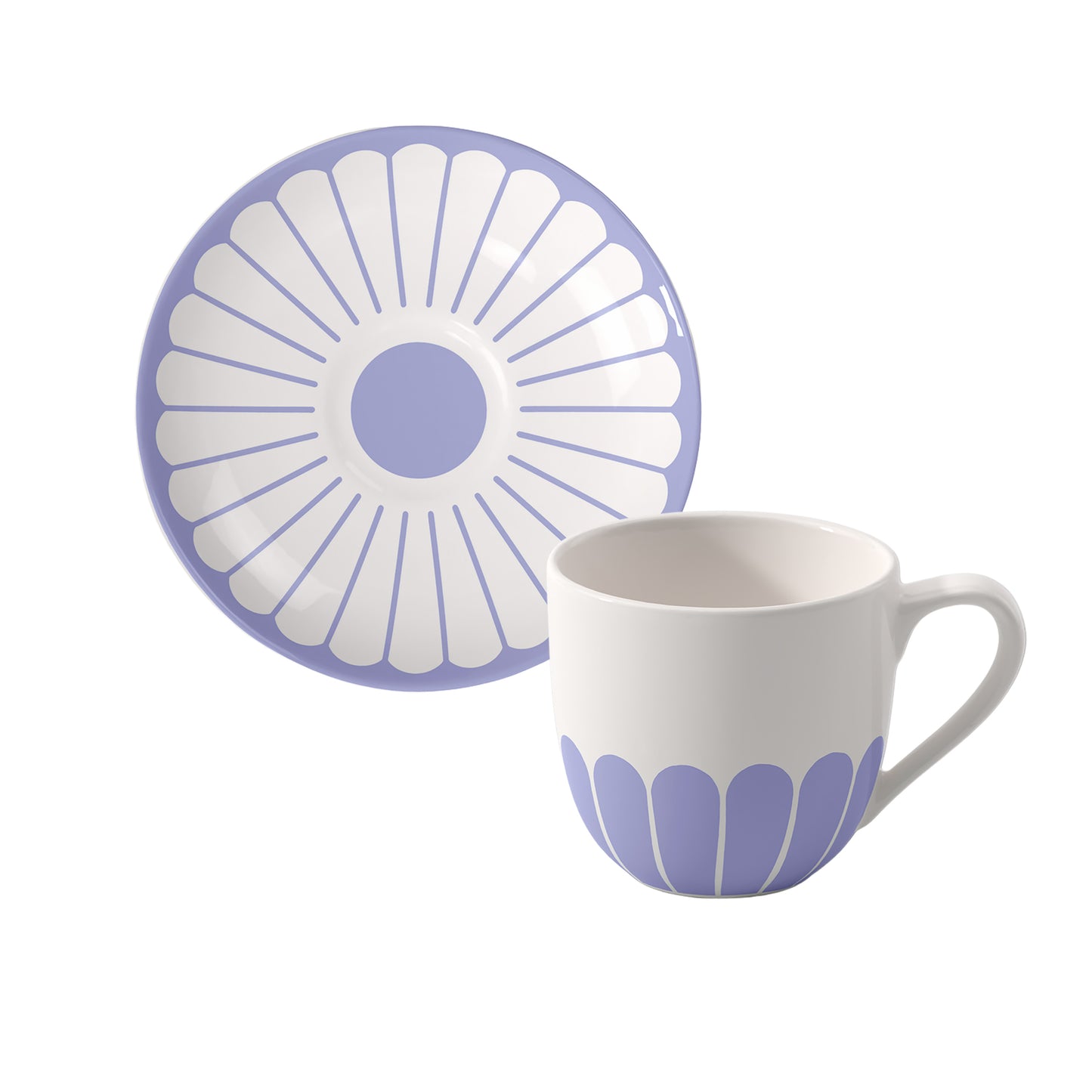 Set 6 tazze caffè con piattino Fleur