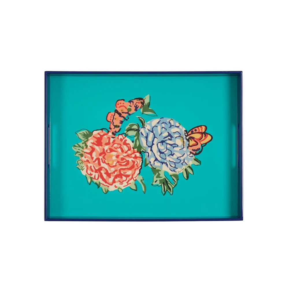 Tray 45X34 Queen Flw Green Lisa Corti