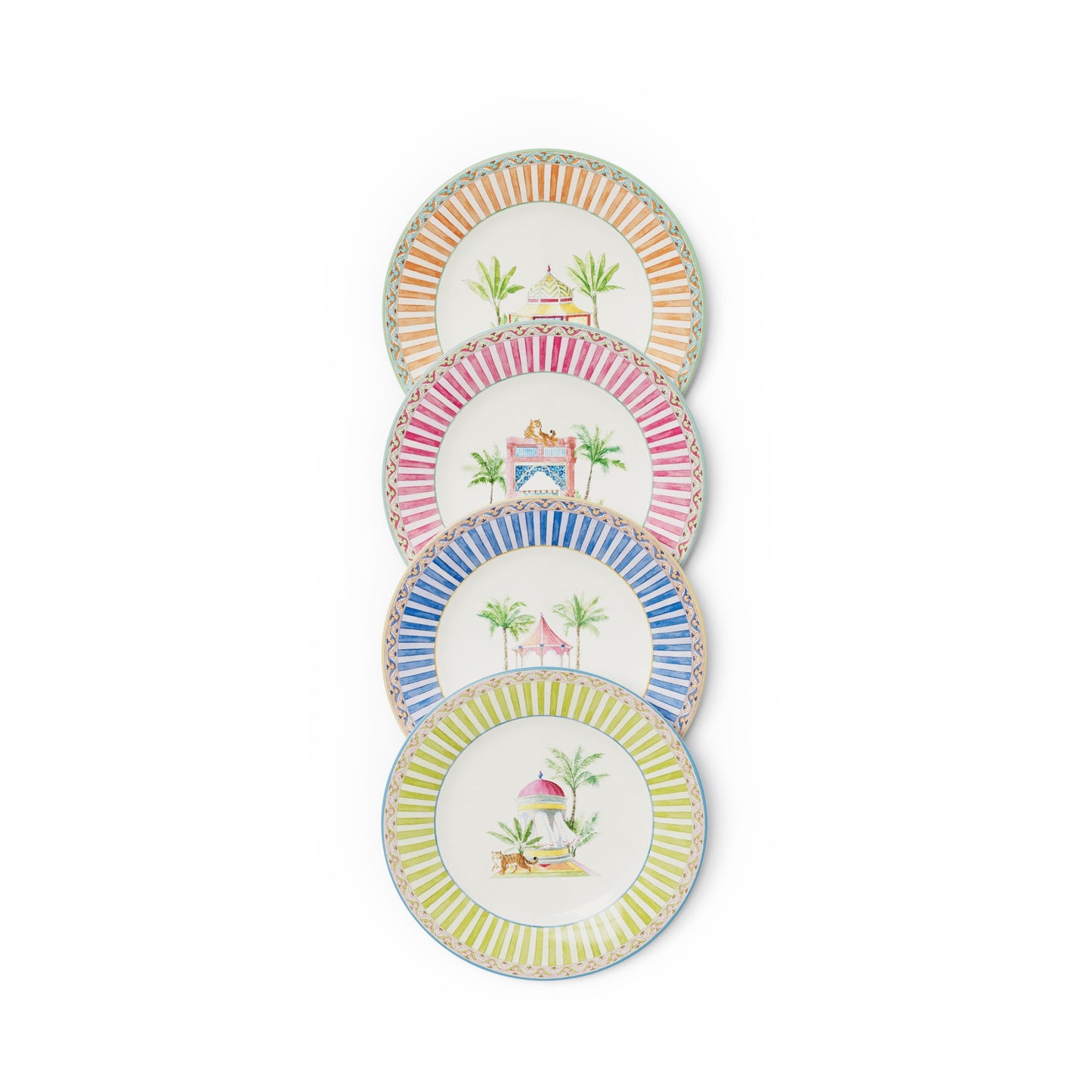 set di 4 piatti da dessert Sariska Assorted Lisa Corti