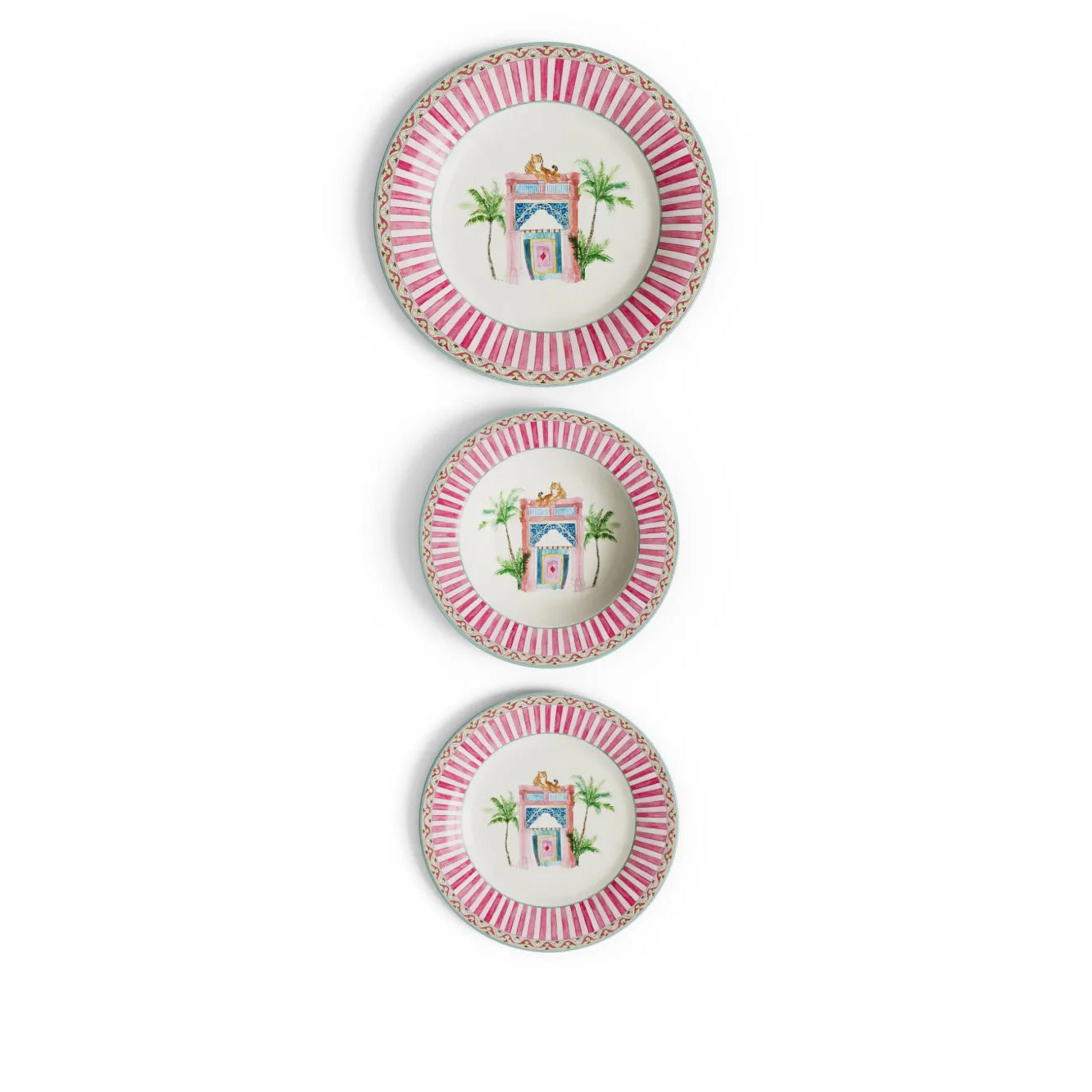 Table Set Plate 3X Porcelain Sariska Pink Unica