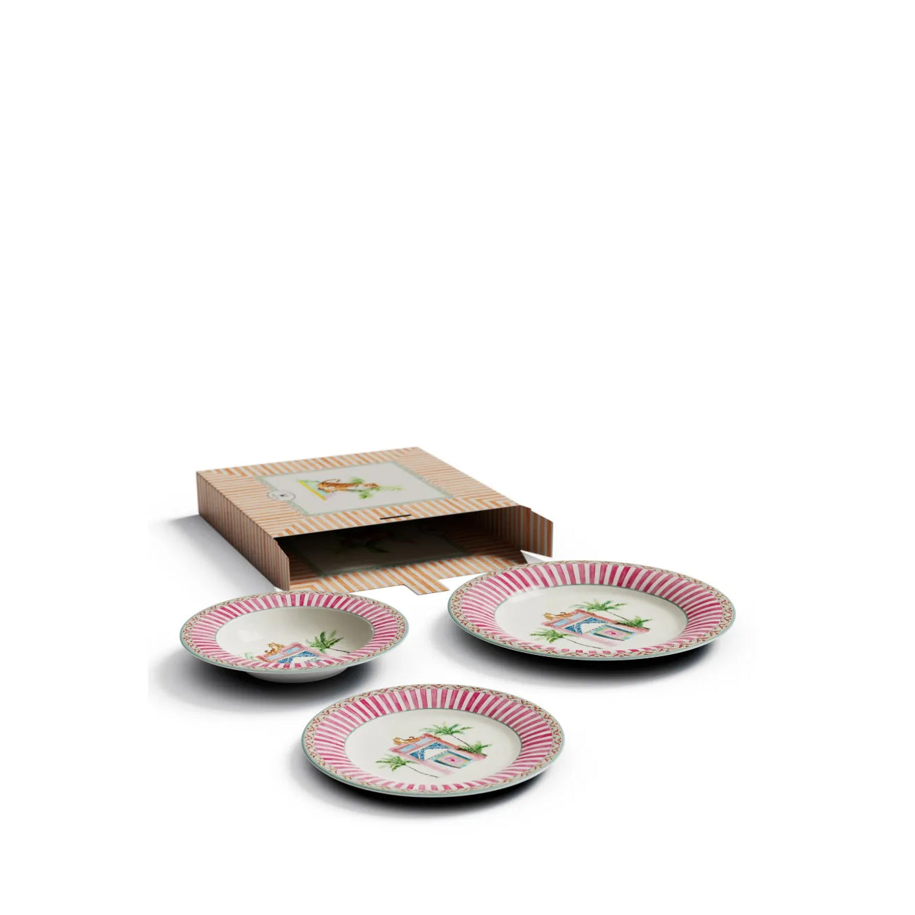 Table Set Plate 3X Porcelain Sariska Pink Unica