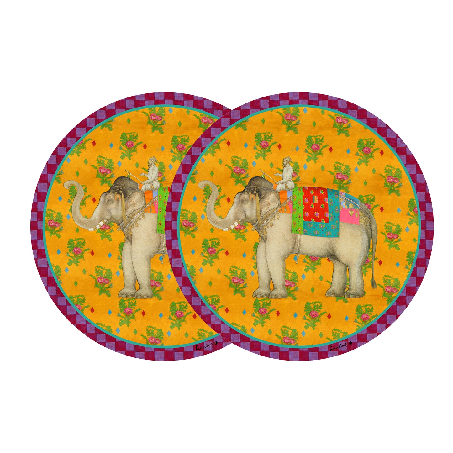 Set 2 Tovagliette Elefante 34 cm Lisa Corti