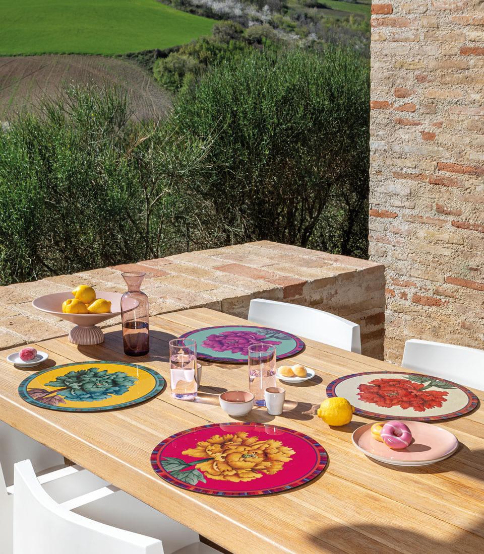 Tovaglietta Rigida Avorio Ø39 - Peonia L'oca Nera